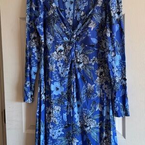 Lilly Pulitzer Blue Floral Long Sleeve Dress